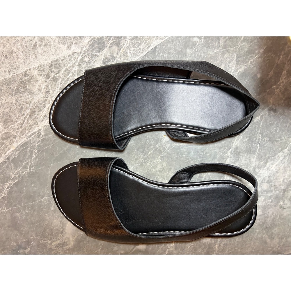 | Slingback Flat Sandals | 8 || Black|